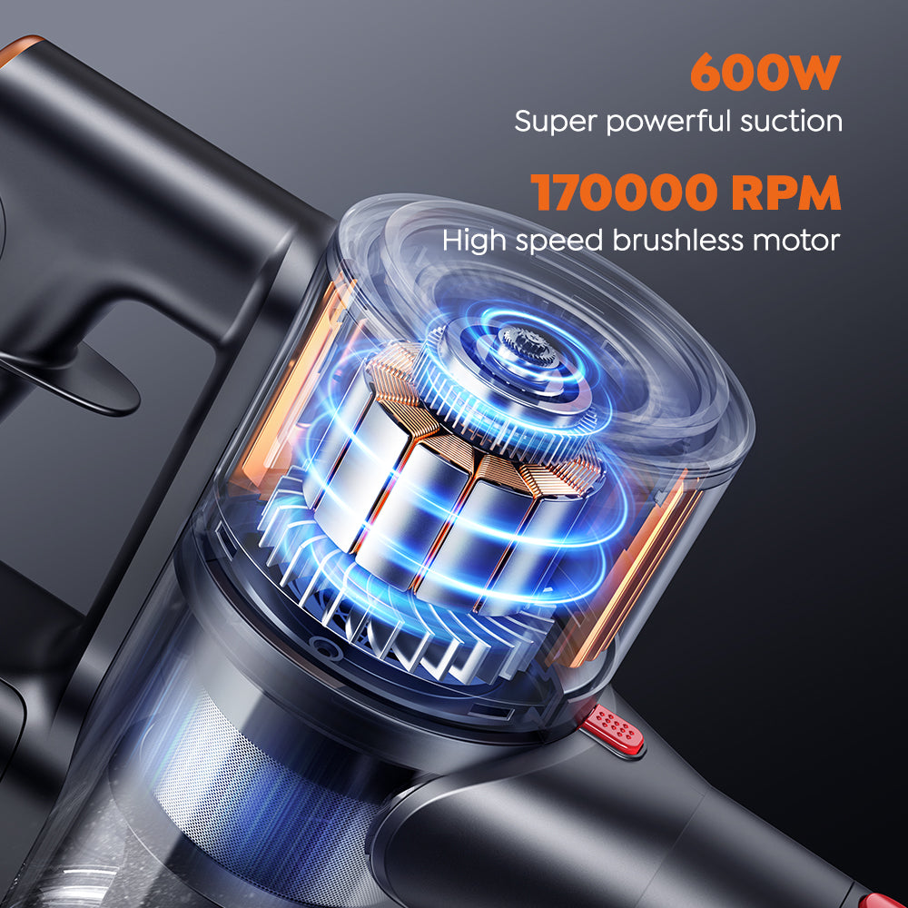 600W High-Speed Motor & 50KPA Ultra-Strong Suction X9 Cordless Vacuum Cleaner