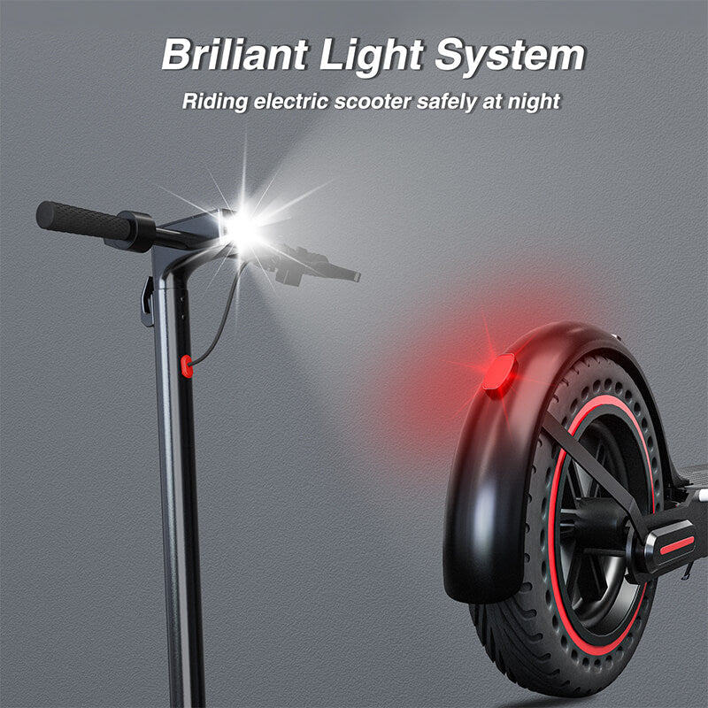 EMOKO long range commuter electric scooter with brilliant front and rear light system for night riding