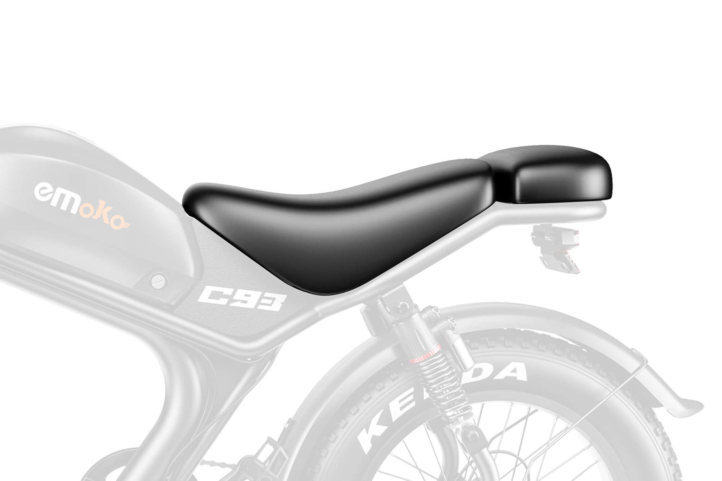 Emoko replacement electric bike seat in black with ergonomic design for comfort